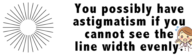 You possibly have astigmatism if you cannot see the line width evenly.